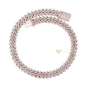 Dây chuyền kim cương nam Cuban Link Iced Prong rộng 1.4cm 3