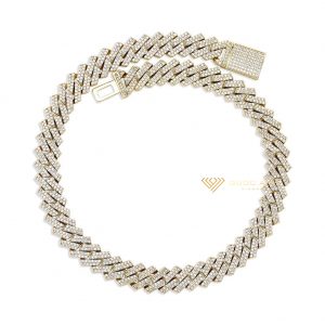 Dây chuyền kim cương nam Cuban Link Iced Prong rộng 1.4cm 5