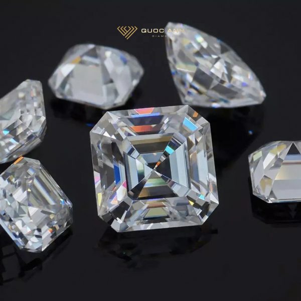 Kim cương nhân tạo Mỹ Moissanite Asscher 11