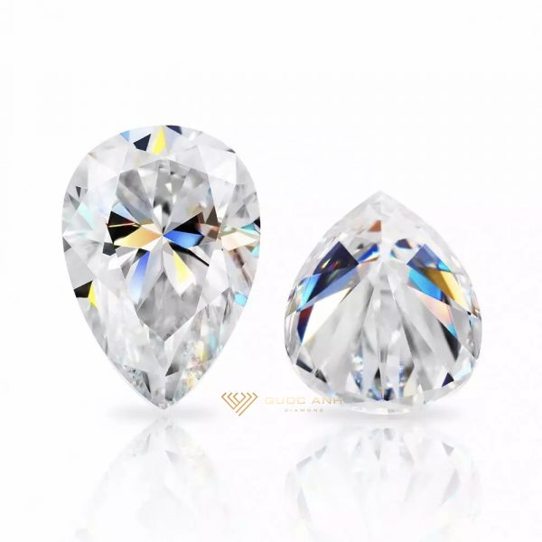 Kim cương nhân tạo Mỹ Moissanite Pear1