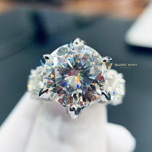 Nhẫn kim cương nữ mặt hoa chủ 13ly