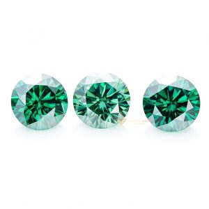 Kim cương nhân tạo mỹ moissanite xanh lá 10ly độ sạch FL 2