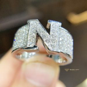 Nhẫn kim cương nam chữ N 3