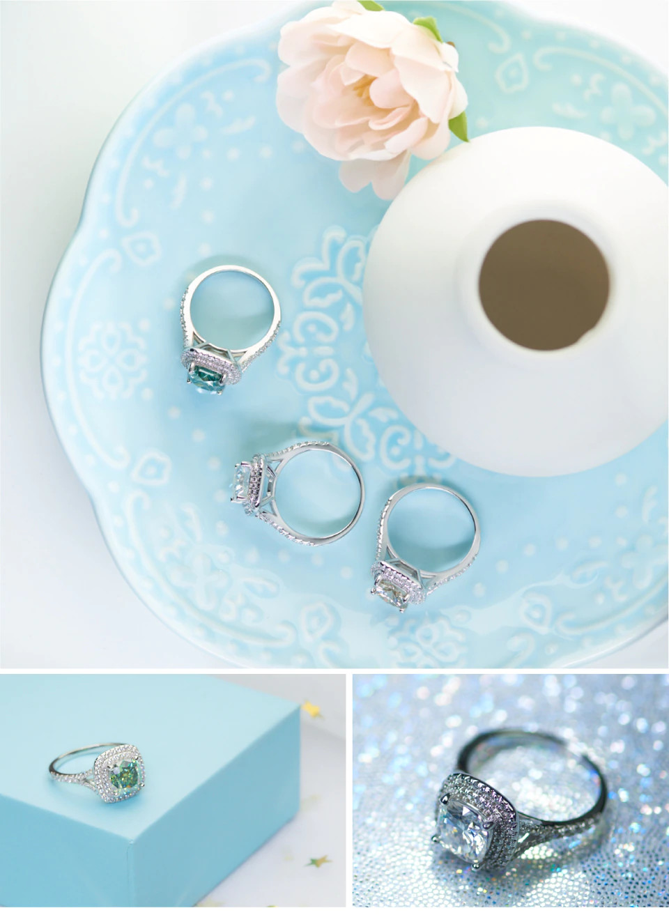 Nhẫn kim cương nữ engagement chủ 8ly 6