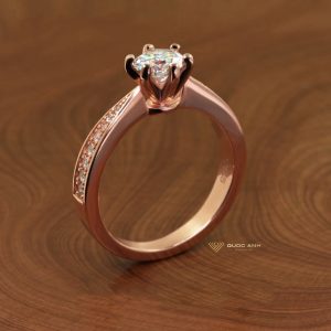 Nhẫn kim cương nữ Tiffany chủ 6ly5 vàng hồng 3