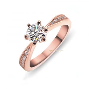 Nhẫn kim cương nữ Tiffany chủ 6ly5 vàng hồng