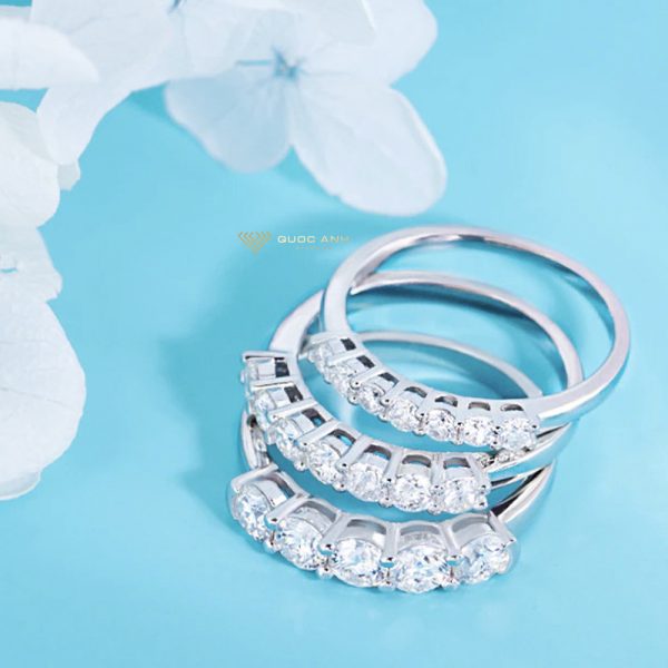 Nhẫn kim cương nữ Tiffany half band 2ly3-3ly-4ly 5