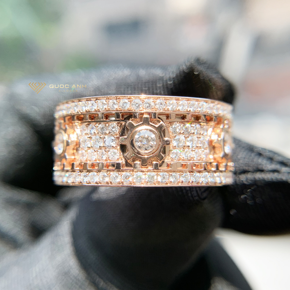 Nhẫn xoay Kynekt Gear Ring full kim cương - Quoc Anh Diamond - Trang sức  kim cương thiết kế