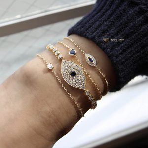 Lắc tay nữ Evil Eye kim cương