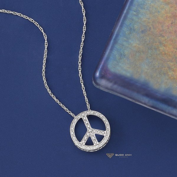 Mặt dây chuyền nữ kim cương Peace Sign