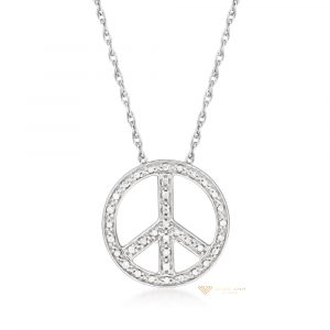 Mặt dây chuyền nữ kim cương Peace Sign