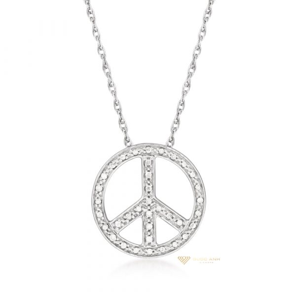 Mặt dây chuyền nữ kim cương Peace Sign