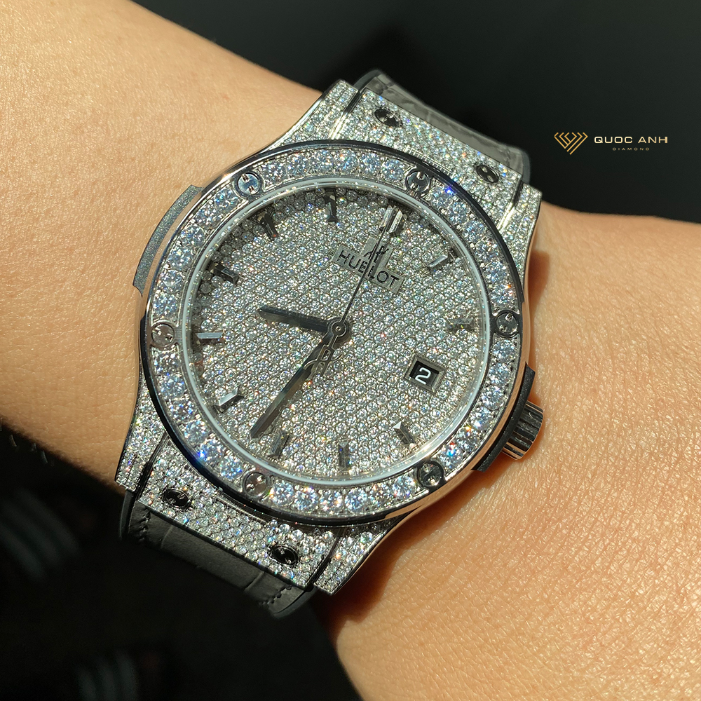 Đồng hồ Hublot size 42 full Pave diamond