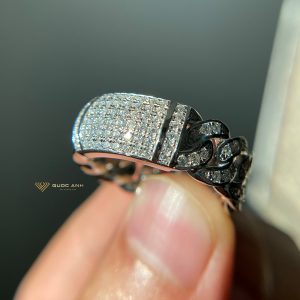 Nhẫn kim cương Cuban Ring đai cứng