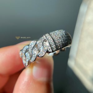 Nhẫn kim cương Cuban Ring đai cứng