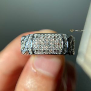 Nhẫn kim cương Cuban Ring đai cứng