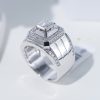 Nhẫn kim cương nam chủ asscher 6ly vàng trắng