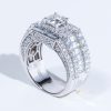 Nhẫn nam thiết kế bạc S925 full xoàn moissanite chủ 6ly3 GENT-SRM101