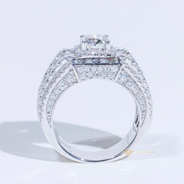 Nhẫn nam thiết kế bạc S925 full xoàn moissanite chủ 6ly3 GENT-SRM101