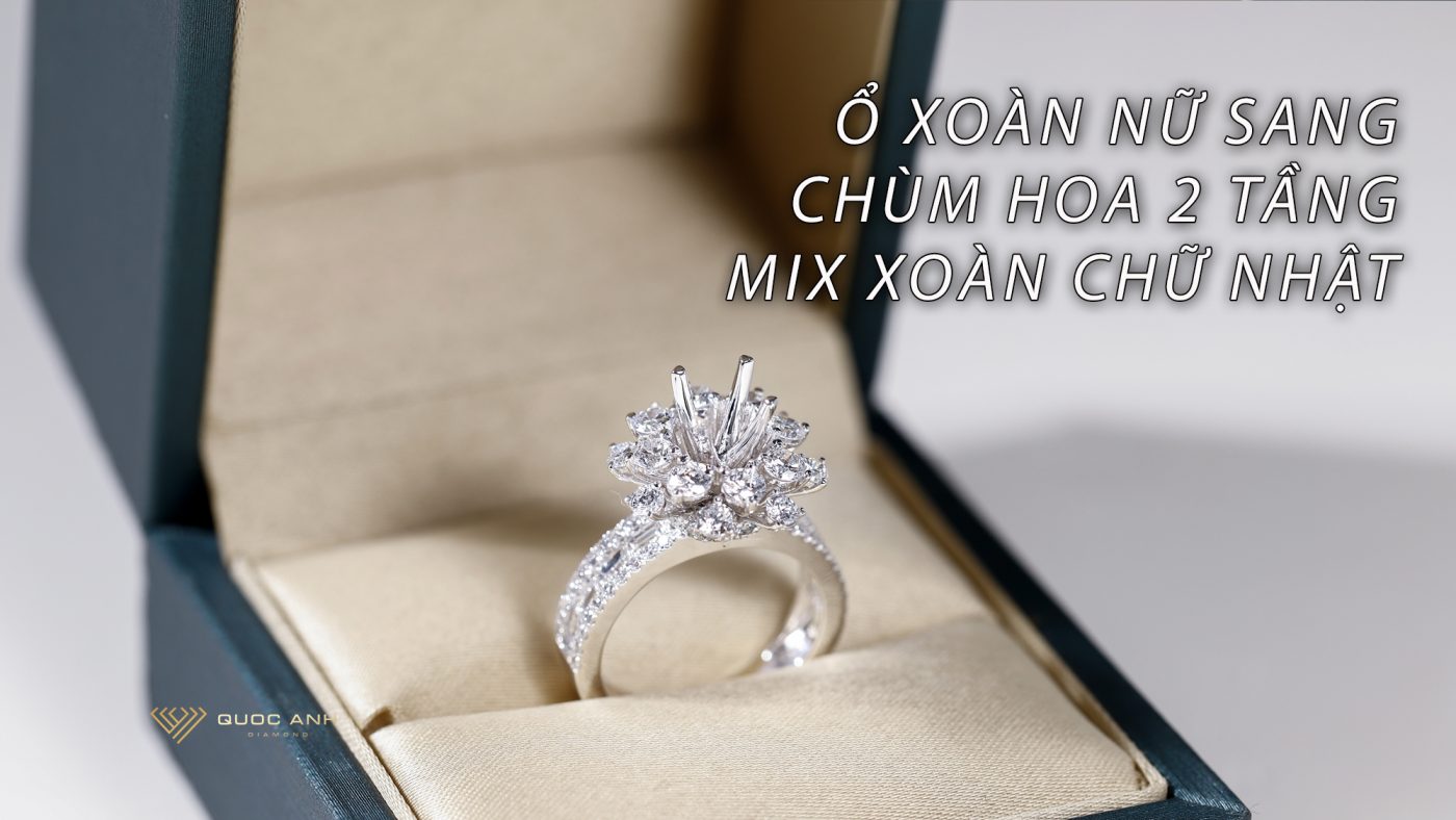 Ổ xoàn nữ chùm hoa hai tầng mix tấm chữ nhật