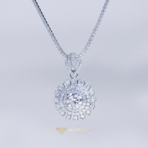 Mặt dây chuyền nữ thiết kế bạc S925 cao cấp xoàn moissanite DIVA-SPW078