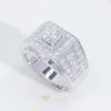 Nhẫn nam bạc ý S925 cao cấp chủ 6ly3 full xoàn moissanite GENT-SRM102