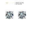 Bông tai bạc nữ kim moissanite 4 chấu basic