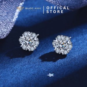 Bông tai bạc nữ kim moissanite Akaly