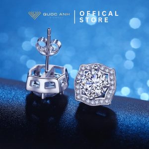 Bông tai bạc nữ kim moissanite Festiona