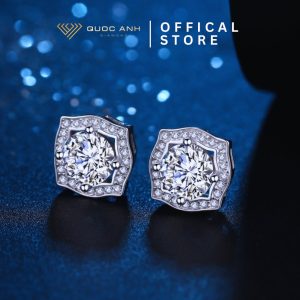 Bông tai bạc nữ kim moissanite Festiona