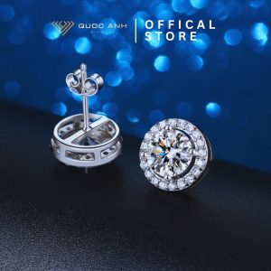 Bông tai bạc nữ kim moissanite Mina