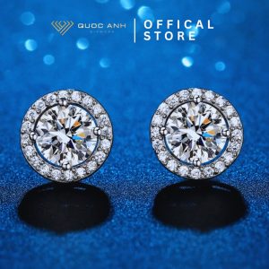 Bông tai bạc nữ kim moissanite Mina