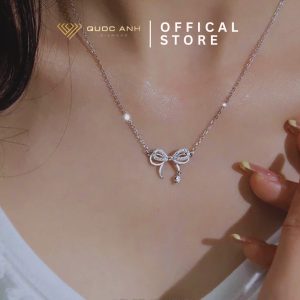 Dây chuyền bạc nữ thắt nơ xinh thanh lịch DIVAD0271