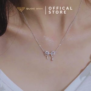 Dây chuyền bạc nữ thắt nơ xinh thanh lịch DIVAD0271