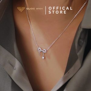 Dây chuyền bạc nữ thắt nơ xinh thanh lịch DIVAD0271