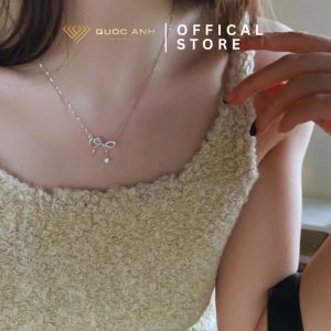 Dây chuyền bạc nữ thắt nơ xinh thanh lịch DIVAD0271