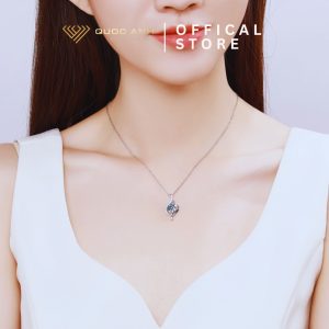 Dây chuyền bạc nữ moissanite Akumi