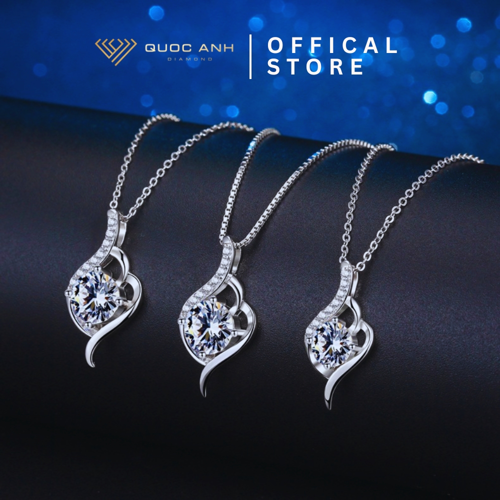 Day-chuyen-kim-moissanite-akumi Dây chuyền bạc nữ moissanite Akumi