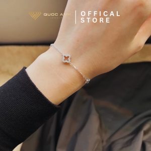 Lắc tay bạc nữ cỏ bốn lá rỗng luxury & thanh lịch DIVAT0339