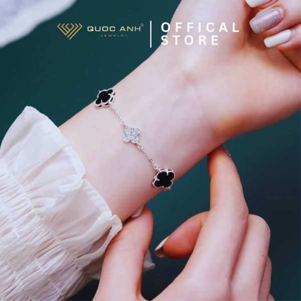 Lắc tay bạc nữ cỏ bốn lá luxury thanh lịch DIVAT0408