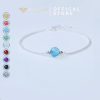 Lắc tay bạc nữ mix charm bi đá phong thuỷ thanh lịch DIVAT0210