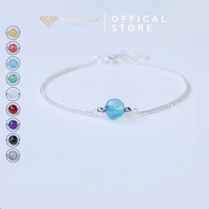 Lắc tay bạc nữ mix charm bi đá phong thuỷ thanh lịch DIVAT0210