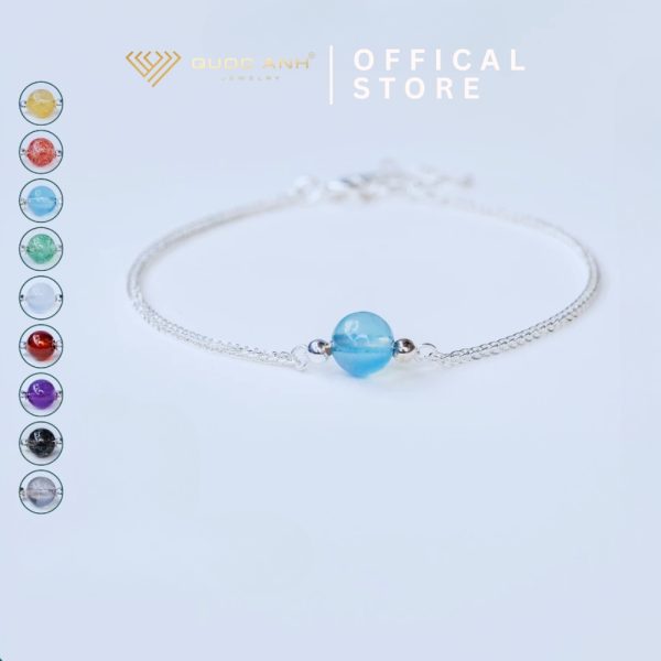Lắc tay bạc nữ mix charm bi đá phong thuỷ thanh lịch DIVAT0210