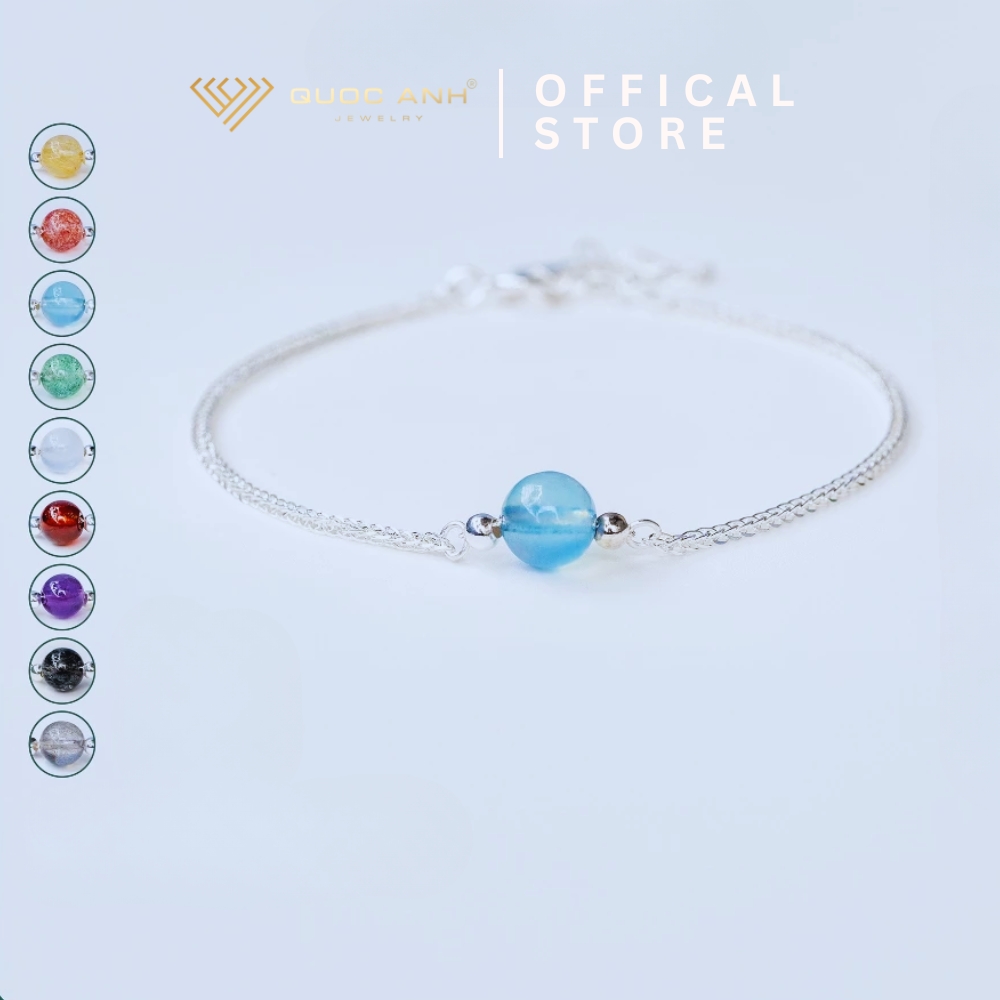 Lac-tay-bac-nu-mix-charm-bi-phong-thuy-thanh-lich-QUOCANHJEWELRY-DIVAT0210 (4) Lắc tay bạc nữ mix charm bi đá phong thuỷ thanh lịch DIVAT0210